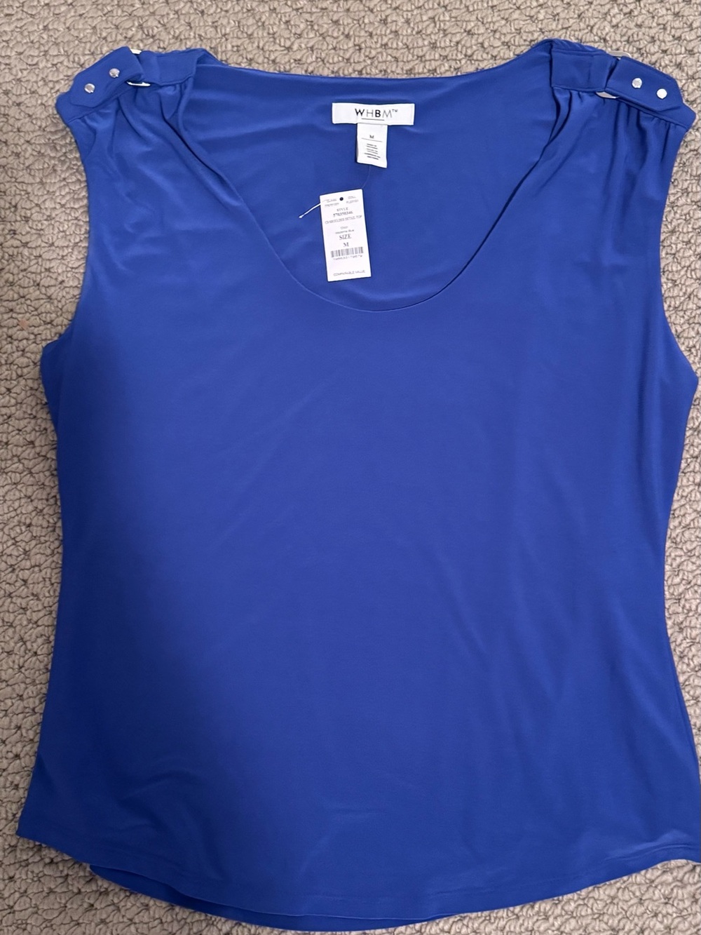 WHBM Sleeveless Scoop Neck Tank Top in Royal Blue